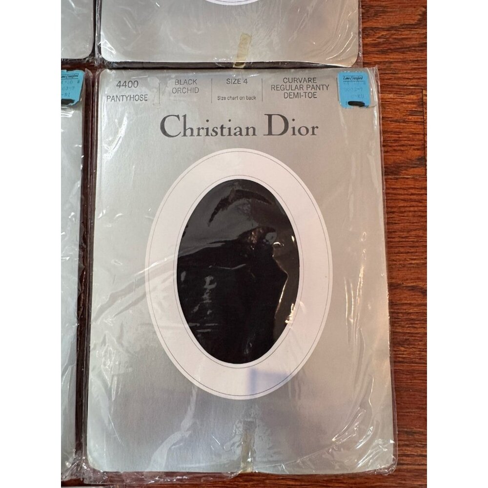 VTG NEW Christian Dior Pantyhose Lot of 7 Size 3 & 4 Brown Beige Black Navy - Picture 3 of 13